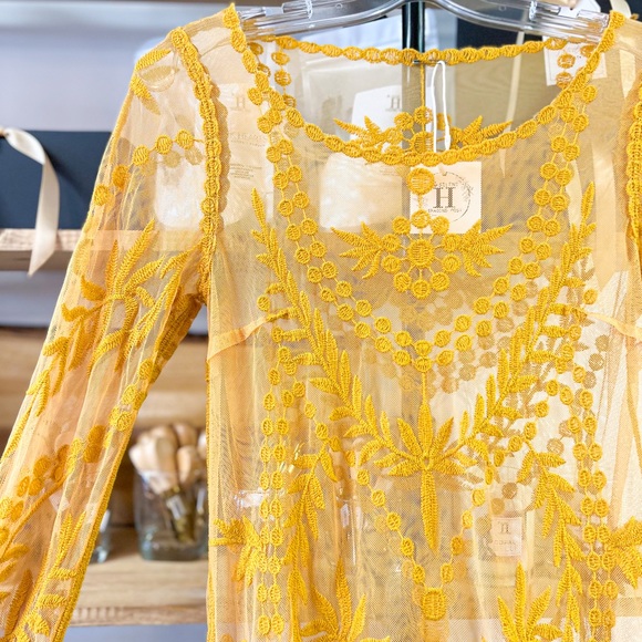 Saffron Embroidered Overlay Dress - Picture 3 of 3